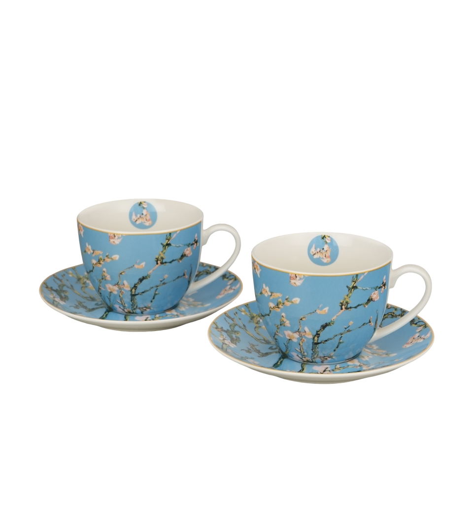 2 filiżanki ze spodkami Almond Blossom inspired by Van Gogh