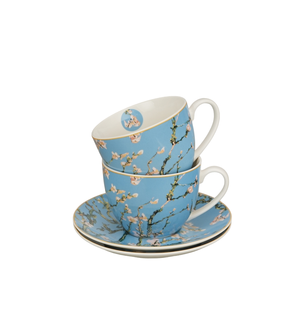 2 filiżanki ze spodkami Almond Blossom inspired by Van Gogh