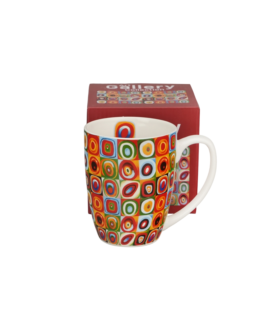 Kubek classic SQUARES WITH CIRCLES inspired by W. Kandinsky