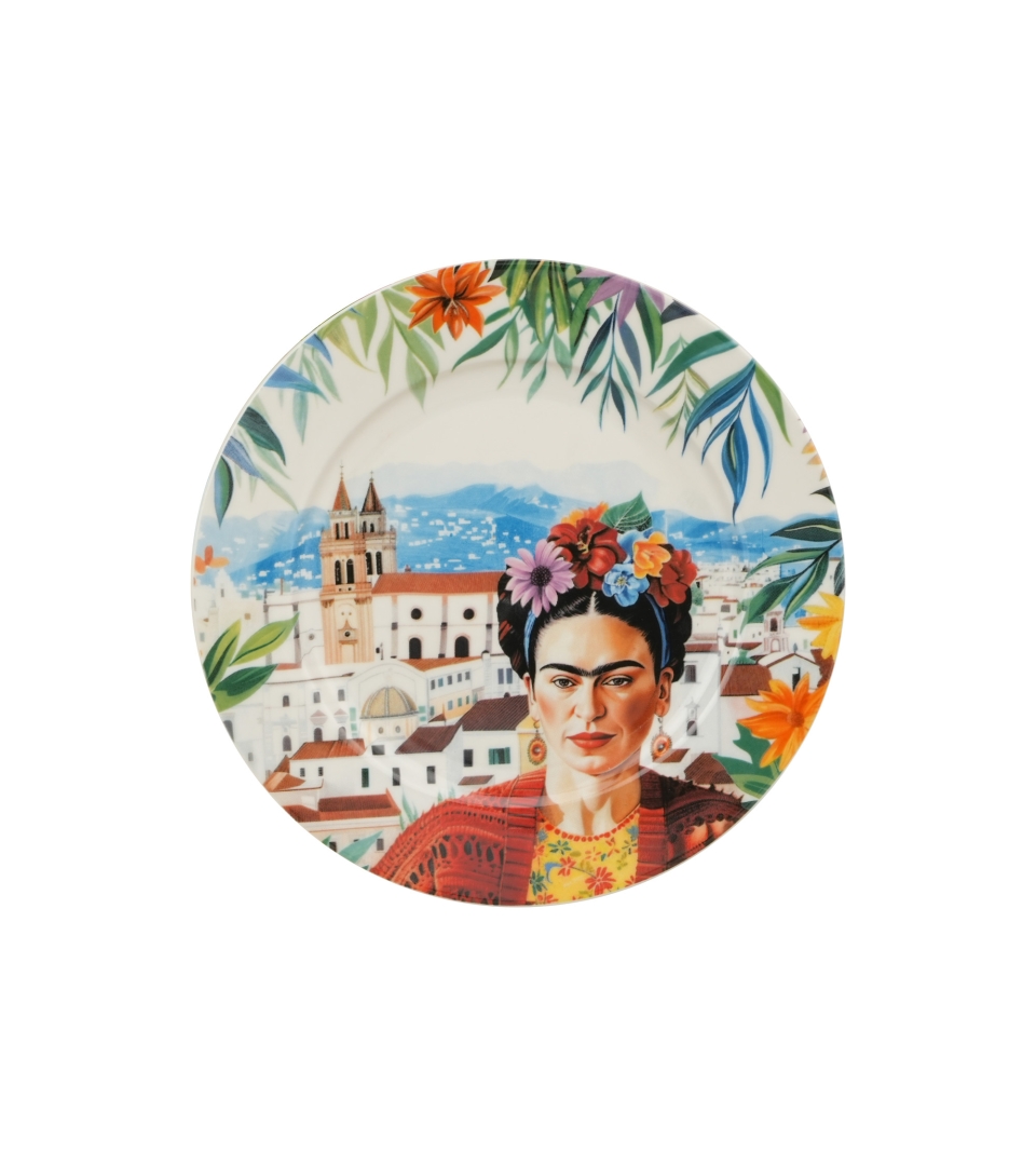 Komplet 2 talerze deserowe MEXICAN ART RED