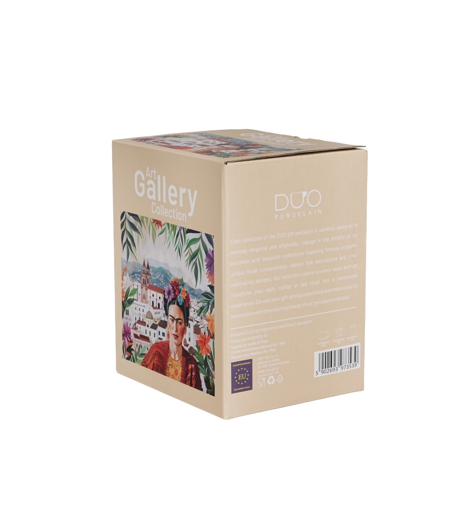 Kubek kwadratowy MEXICAN ART RED