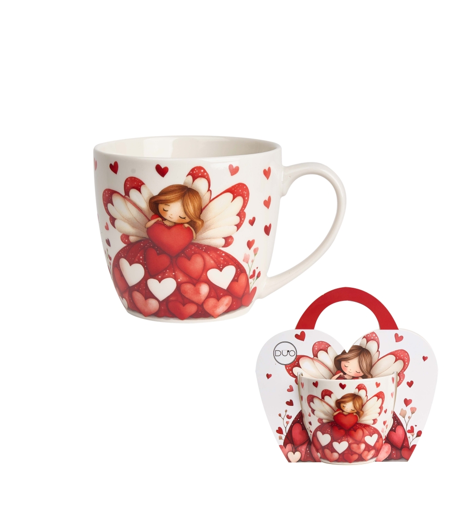 Kubek 460 ml w "koszyczku" ANIOŁ