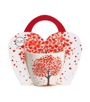 Kubek 460 ml w "koszyczku" DRZEWO