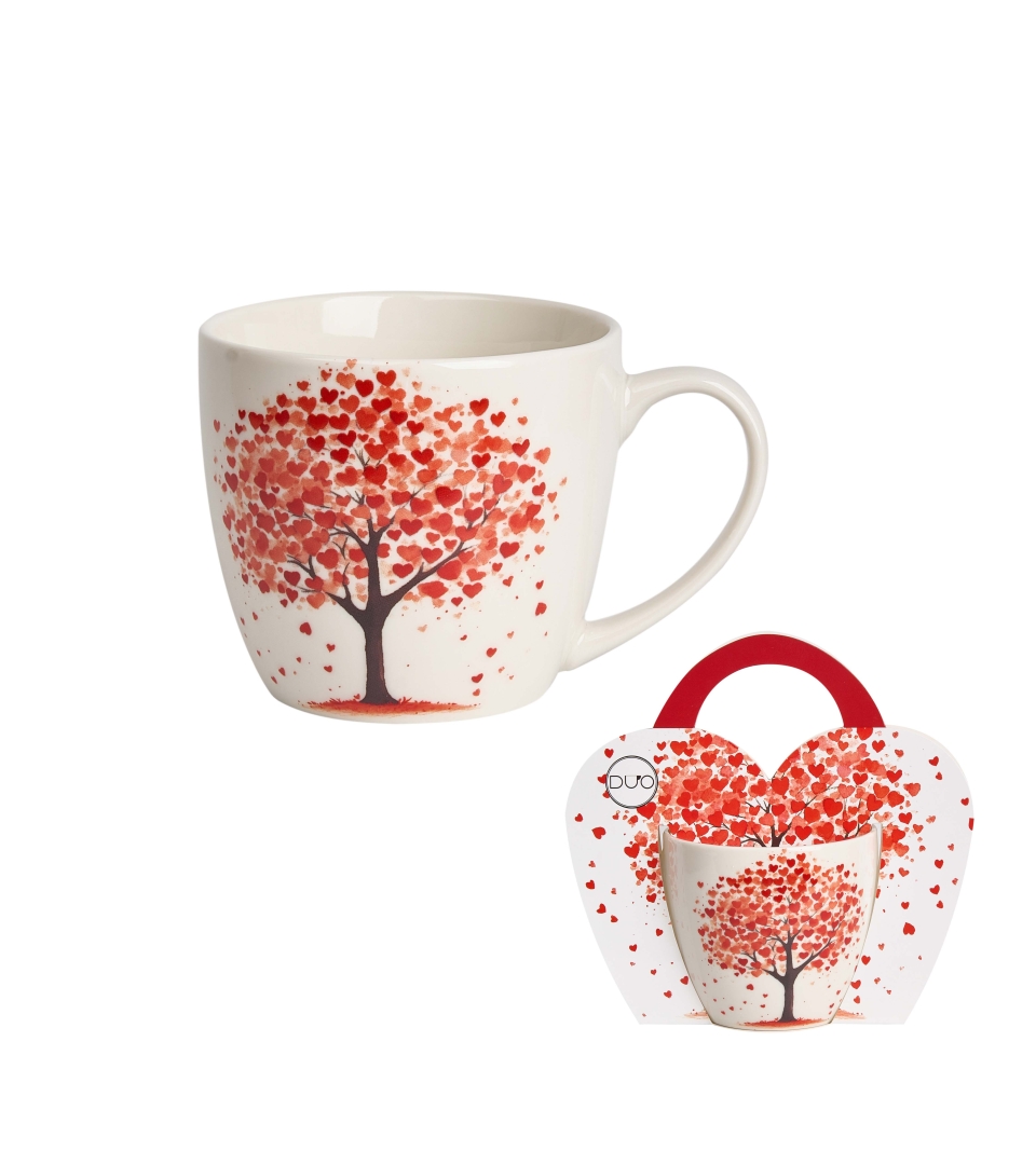 Kubek 460 ml w "koszyczku" DRZEWO