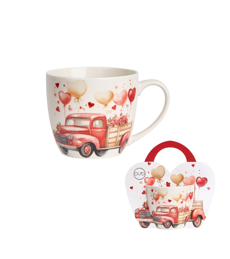 Kubek 460 ml w "koszyczku" SAMOCHÓD