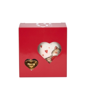 Kubek classic z zaparzaczem "serce" KOT Z ZABAWKĄ