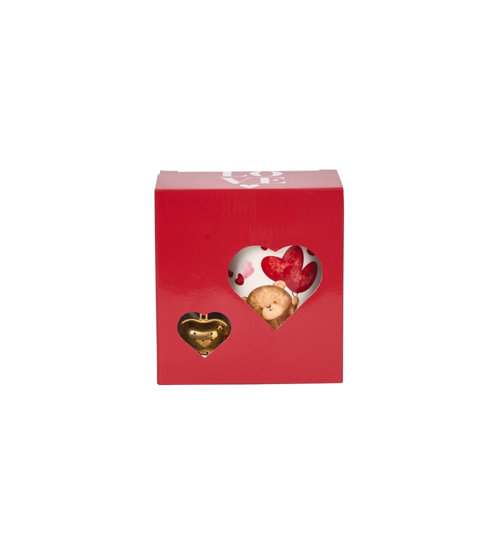 Kubek classic z zaparzaczem "serce" MIŚ Z BALONAMI