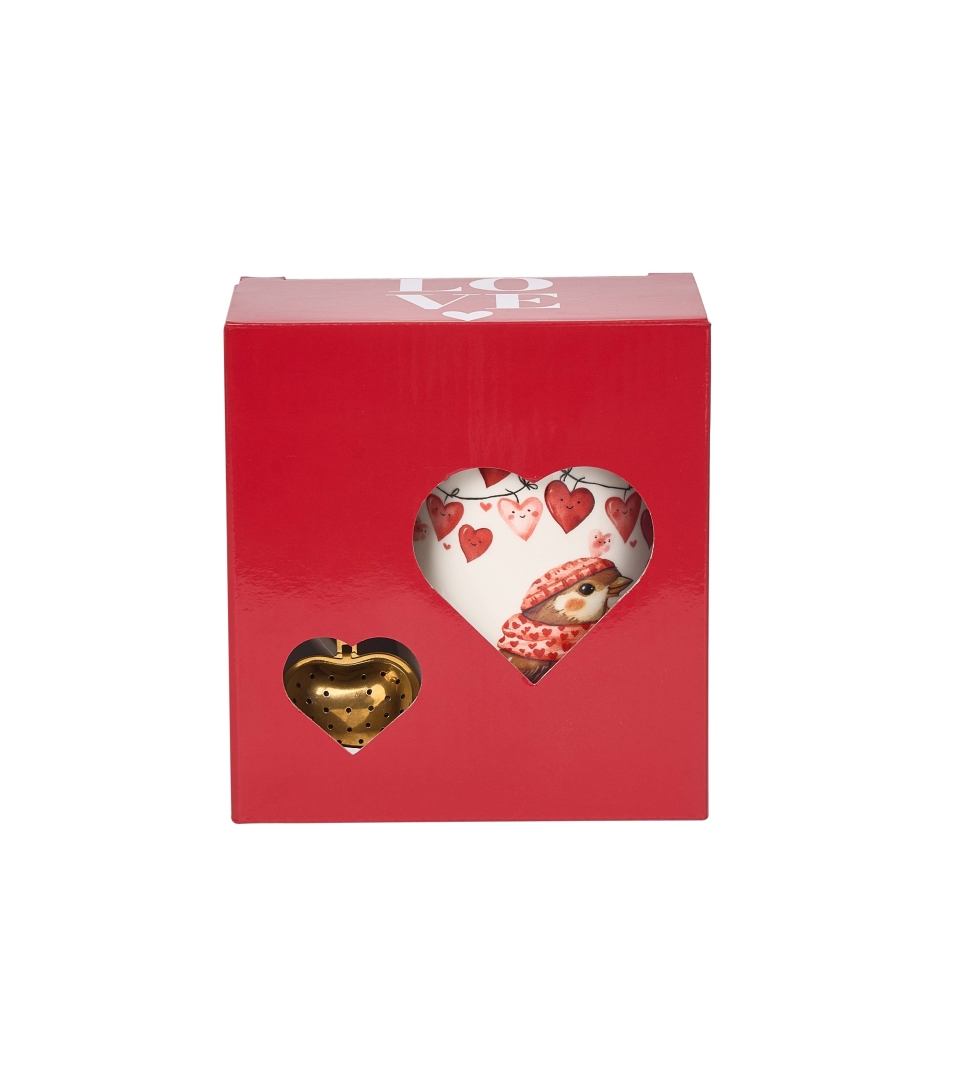 Kubek classic z zaparzaczem "serce" WRÓBEL