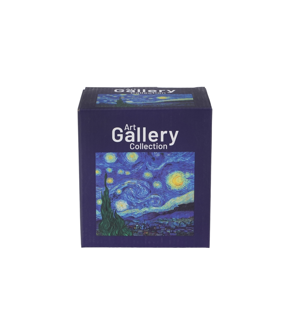 Kubek szklany z podwójną ścianką i zaparzaczem ze stali nierdzewnej STARRY NIGHT inspired by Van Gogh