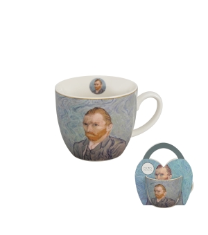 Kubek 460 ml w "koszyczku" PORTRET Van Gogha (sprzedaż w zestawach po 4 szt.)