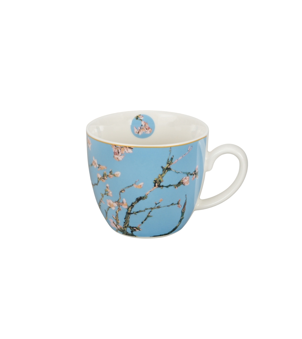 Kubek 460 ml w "koszyczku" ALMOND BLOSSOM inspired by Van Gogh (sprzedaż w zestawach po 4 szt.)