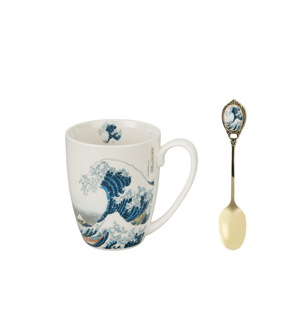 Kubek classic z łyżeczką THE GREAT WAVE inspired by HOKUSAI