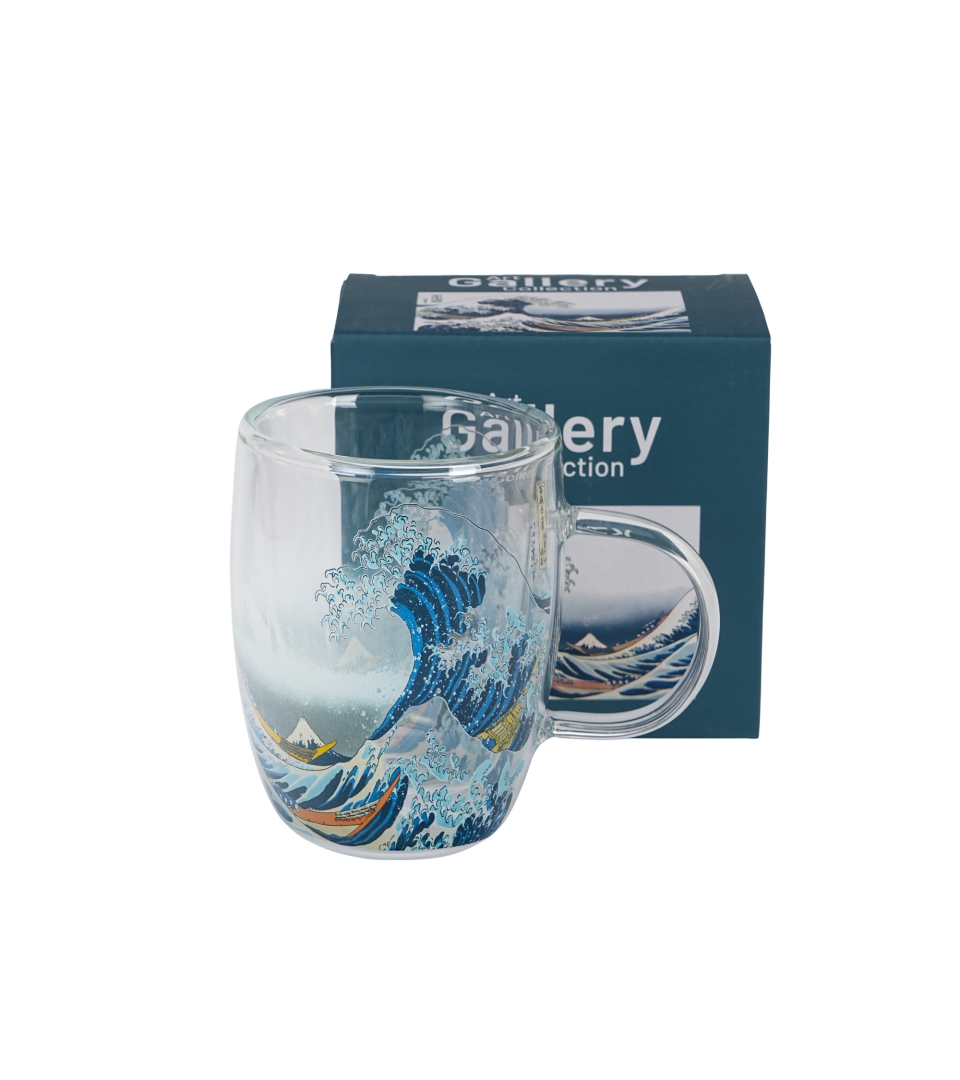 Kubek szklany z podwójną ścianką THE GREAT WAVE inspired by HOKUSAI