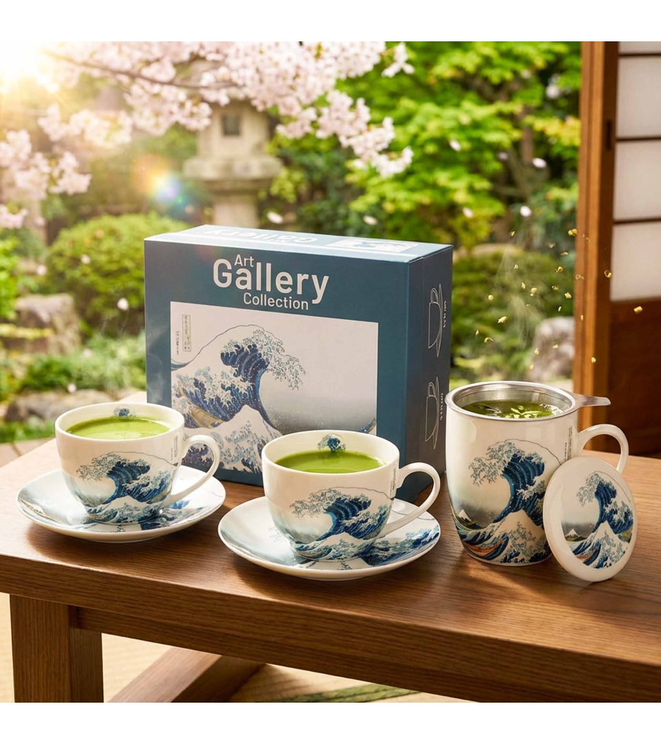 Kubek z zaparzaczem ze stali nierdzewnej THE GREAT WAVE inspired by HOKUSAI