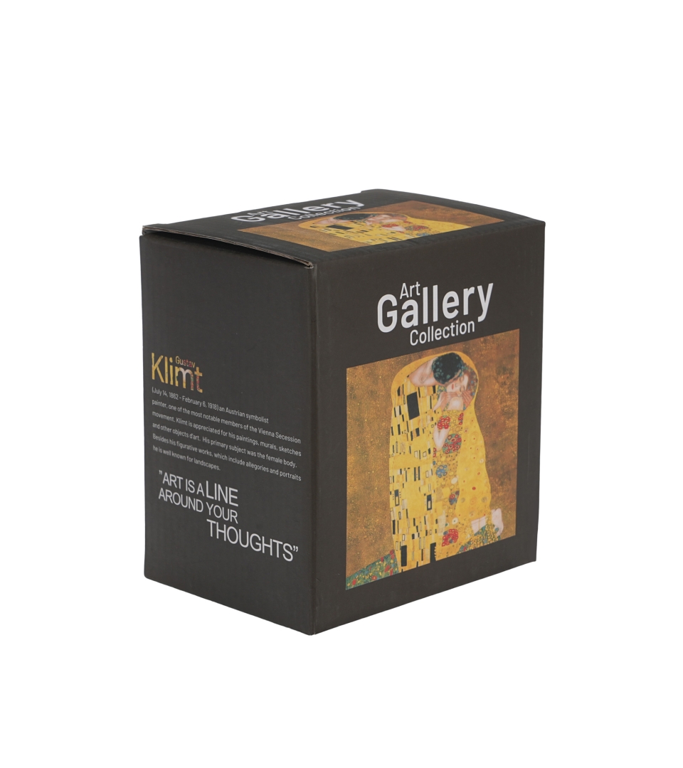 Kubek szklany z podwójną ścianką i zaparzaczem ze stali nierdzewnej THE KISS CLASSIC inspired by G. Klimt