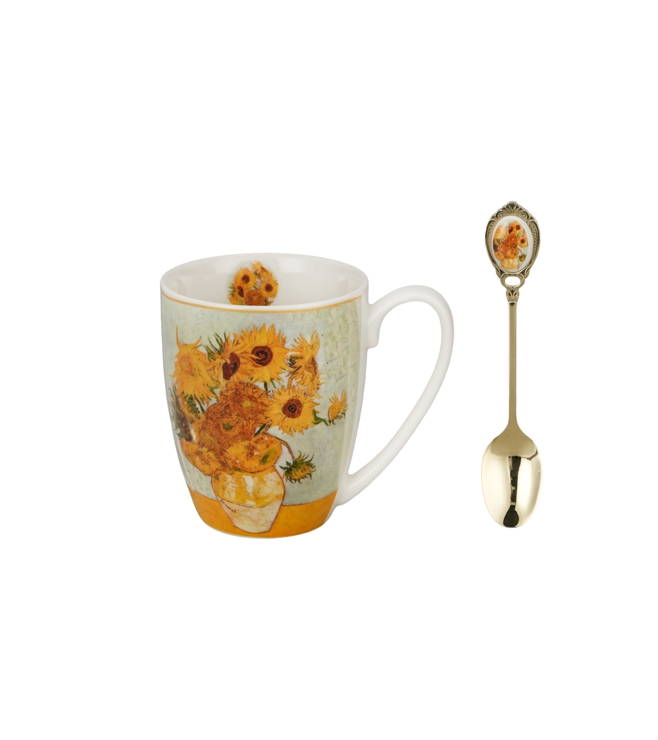 Kubek classic z łyżeczką SUNFLOWERS inspired by Van Gogh