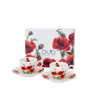 2 filiżanki espresso ze spodkami CLASSIC POPPIES