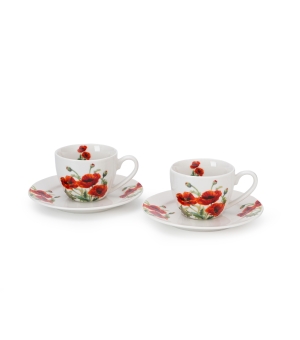 2 filiżanki espresso ze spodkami CLASSIC POPPIES