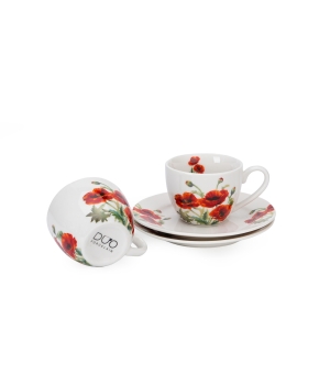 2 filiżanki espresso ze spodkami CLASSIC POPPIES