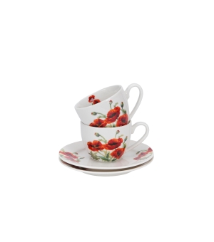 2 filiżanki espresso ze spodkami CLASSIC POPPIES