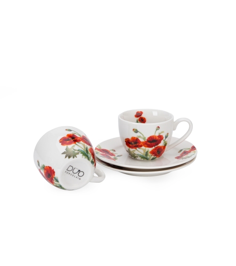 2 filiżanki espresso ze spodkami CLASSIC POPPIES