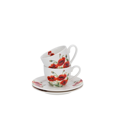 2 filiżanki espresso ze spodkami CLASSIC POPPIES