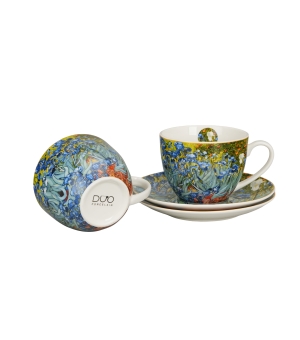 2 filiżanki ze spodkami Irises inspired by Van Gogh