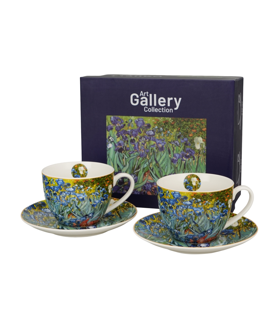 2 filiżanki ze spodkami Irises inspired by Van Gogh