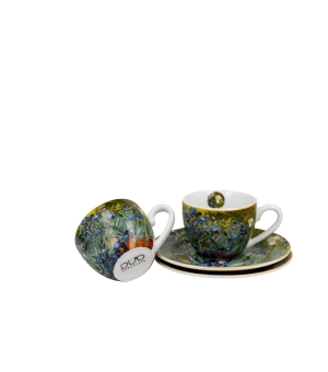2 filiżanki espresso ze spodkami Irises inspired by Van Gogh