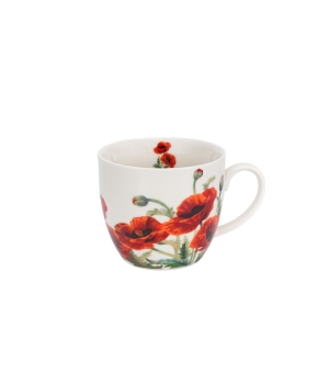 Kubek 460 ml w "koszyczku" CLASSIC POPPIES (sprzedaż w zestawach po 4 szt.)