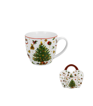 Kubek 460 ml "w koszyczku" CHRISTMAS TREE