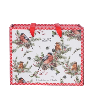 2 Filiżanki ze spodkami "opakowanie szuflada" CHRISTMAS BIRDS 1