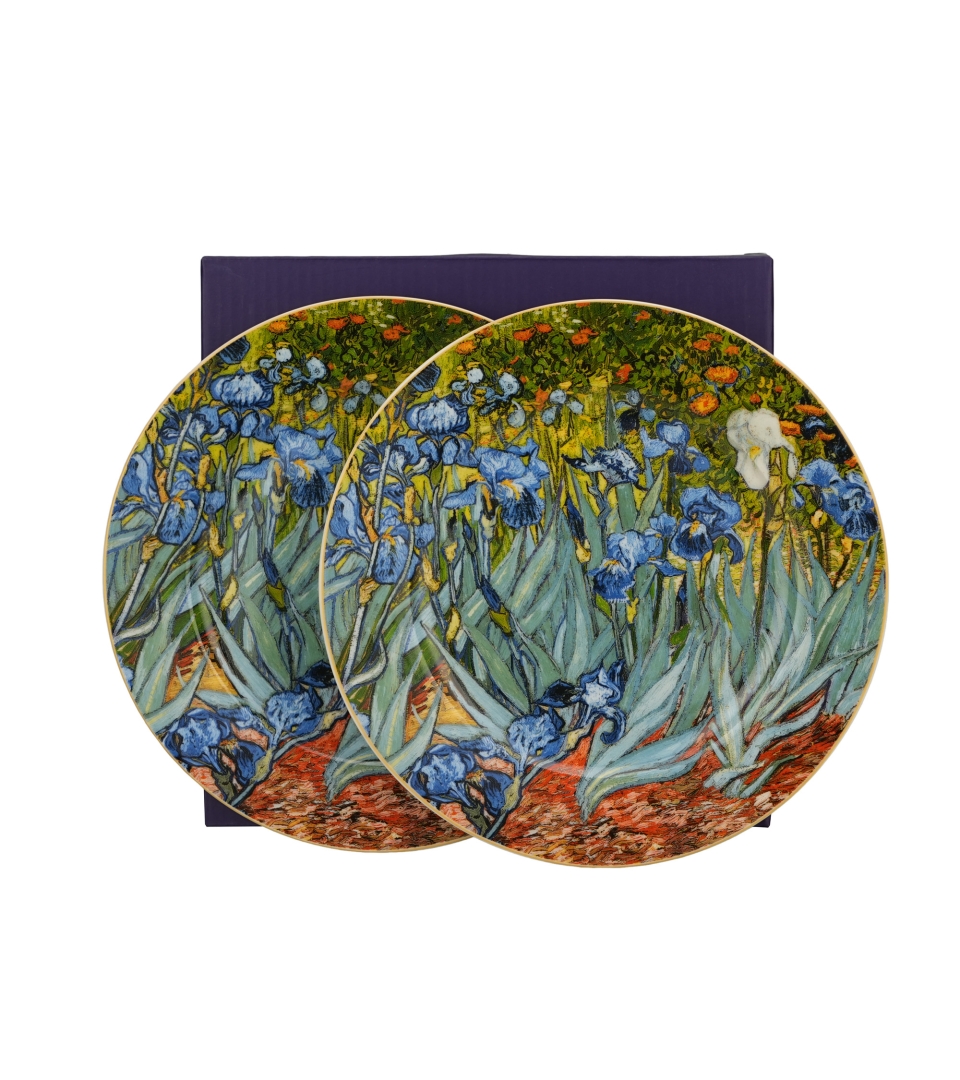 Komplet 2 talerze deserowe IRISES inspired by Van Gogh