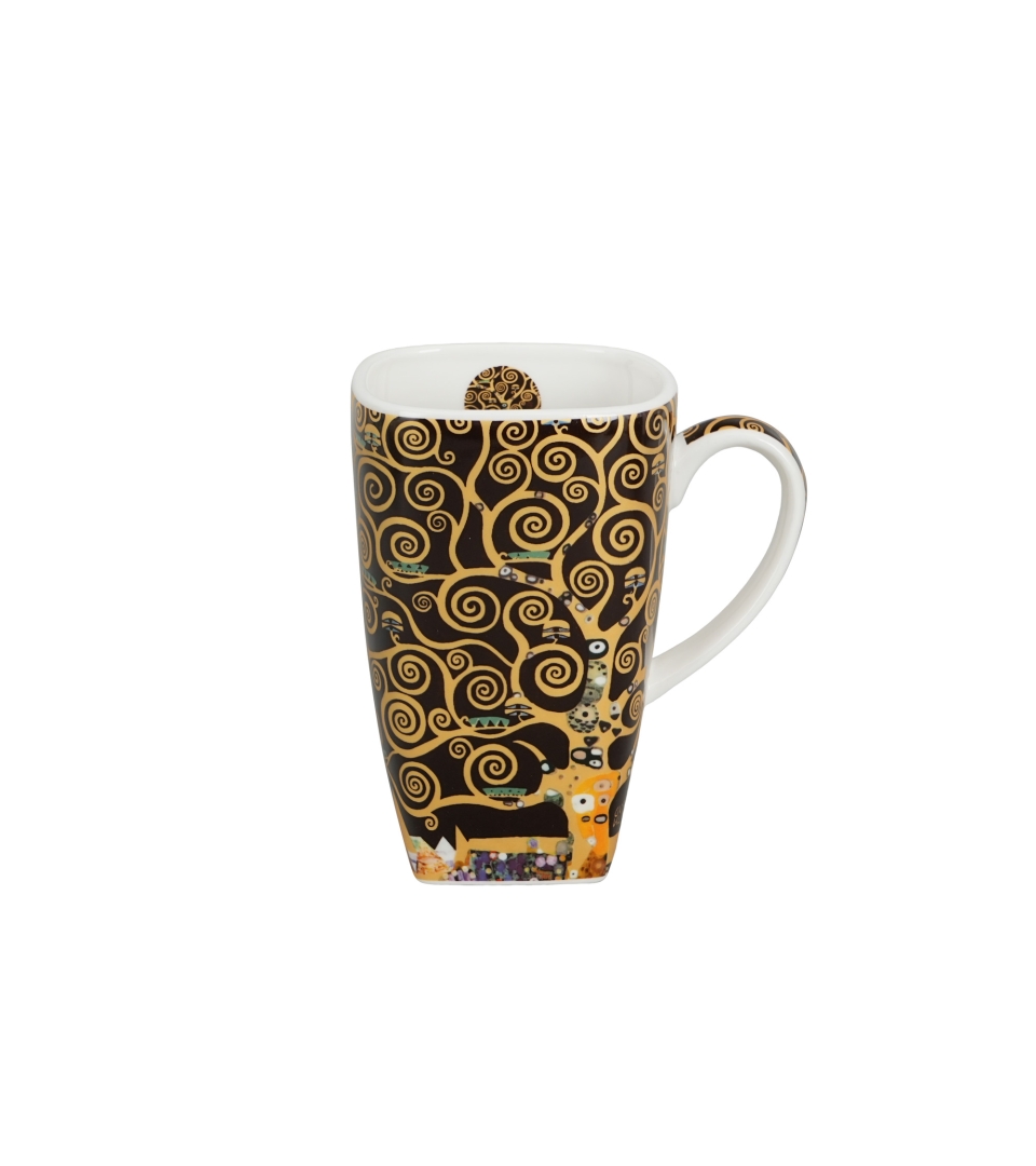 Kubek kwadratowy TREE OF LIFE Brown inspired by Klimt