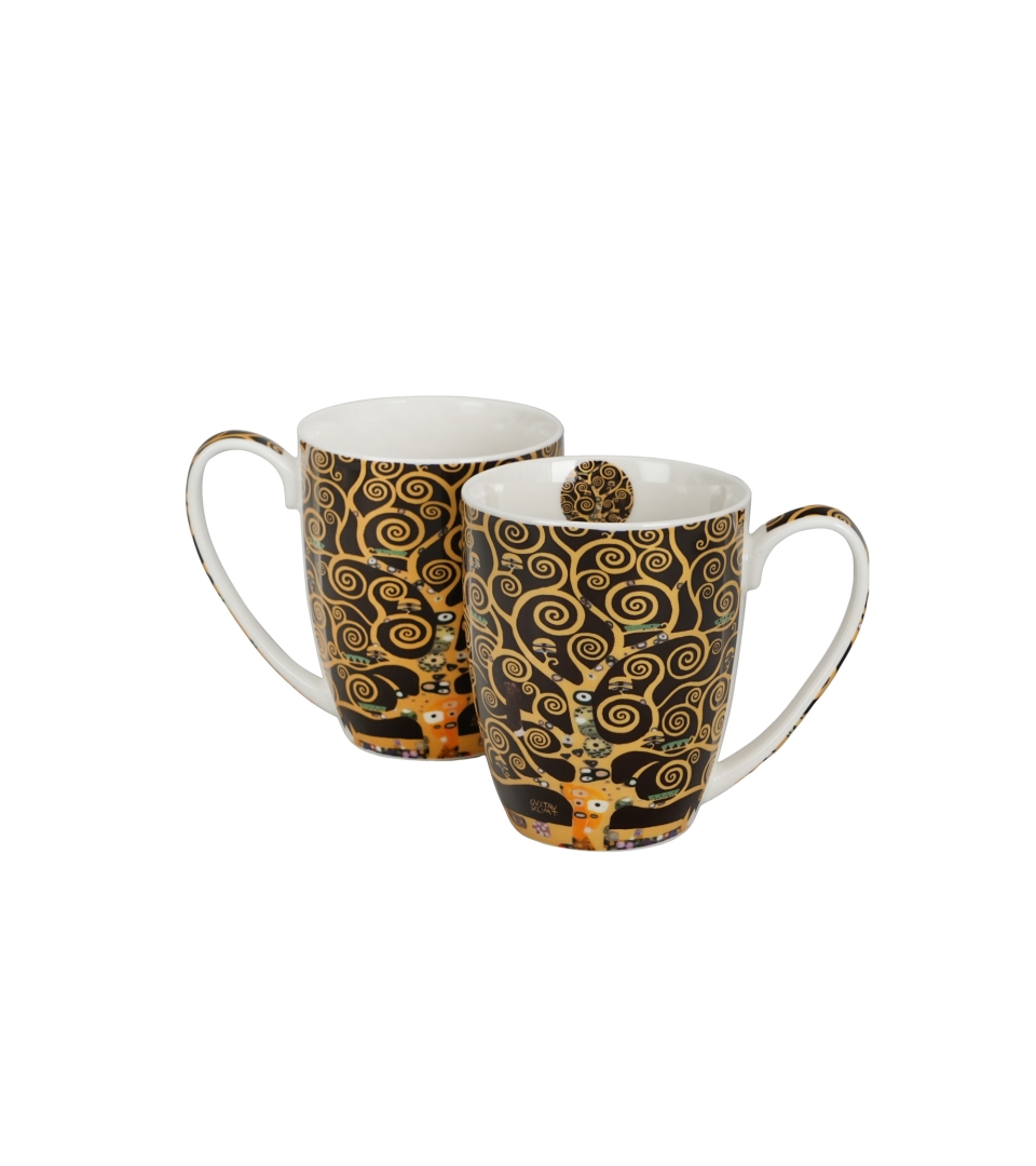 2 kubki classic TREE OF LIFE Brown inspired by Klimt