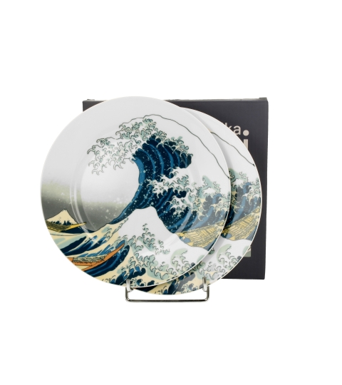 Komplet 2 talerze deserowe THE GREAT WAVE inspired by K. Hokusai