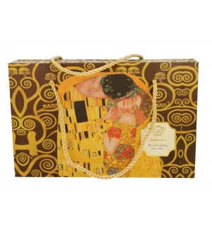 2 filiżanki ze spodkami KISS BROWN inspired by KLIMT - Golden Line