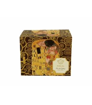 Kubek na stopce KISS BROWN inspired by KLIMT - Golden Line