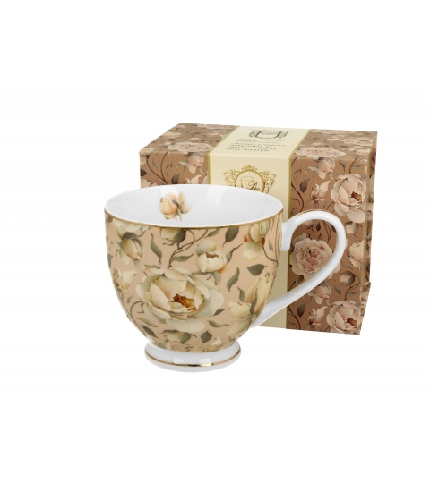 Kubek na stopce ENGLISH ROSES CREAM - Golden Line