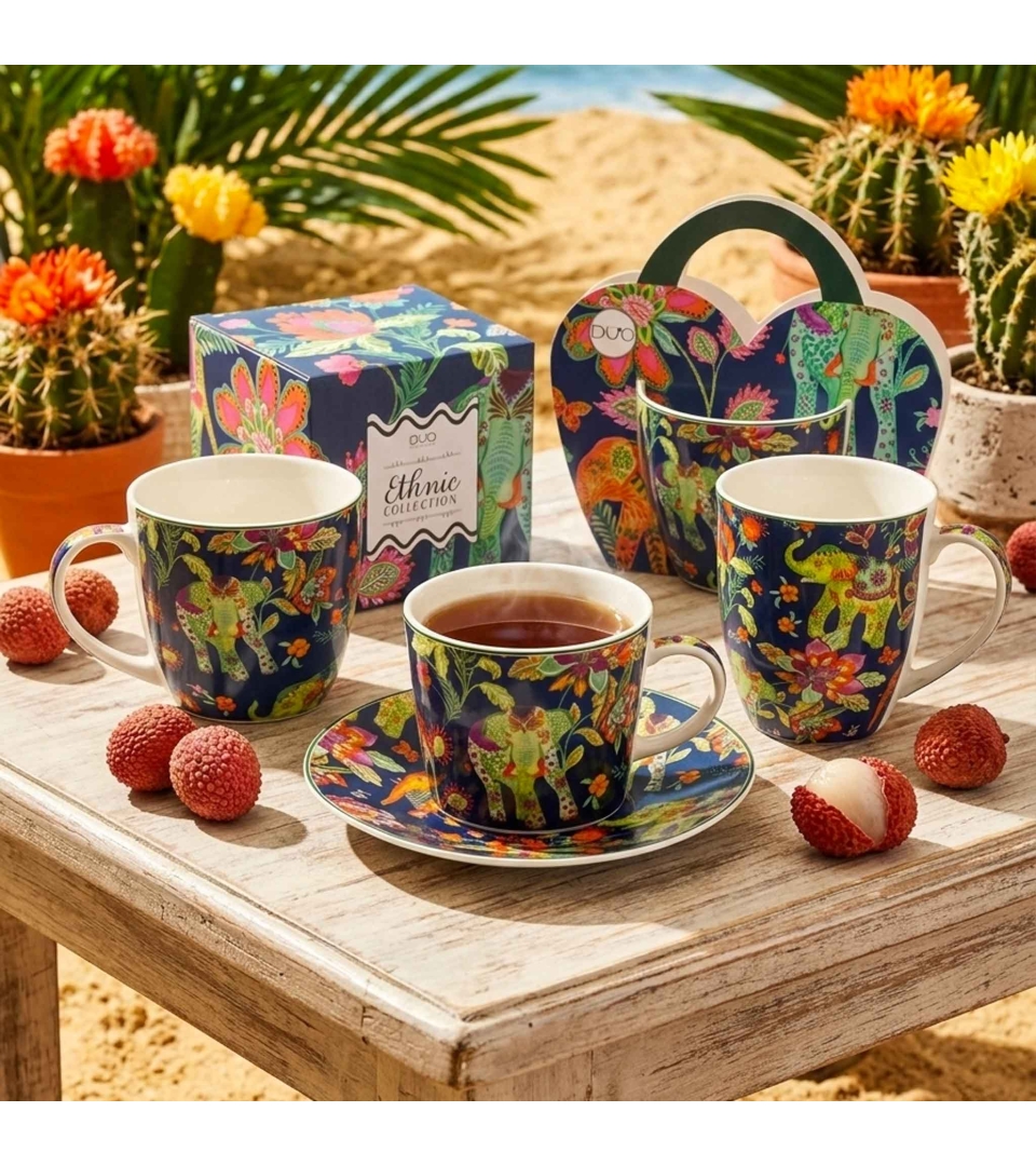 Kubek 460 ml w "koszyczku" ANKUR BLUE