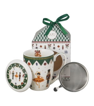 Kubek z zaparzaczem w pudełku z kokardą NUTCRACKER