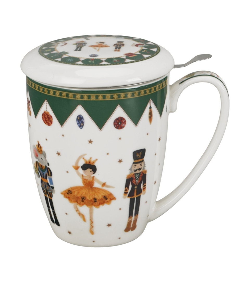 Kubek z zaparzaczem w pudełku z kokardą NUTCRACKER