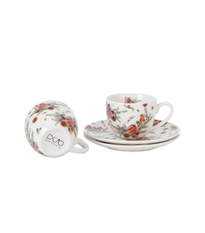 2 filiżanki espresso ze spodkami CHRISTMAS BIRDS 1