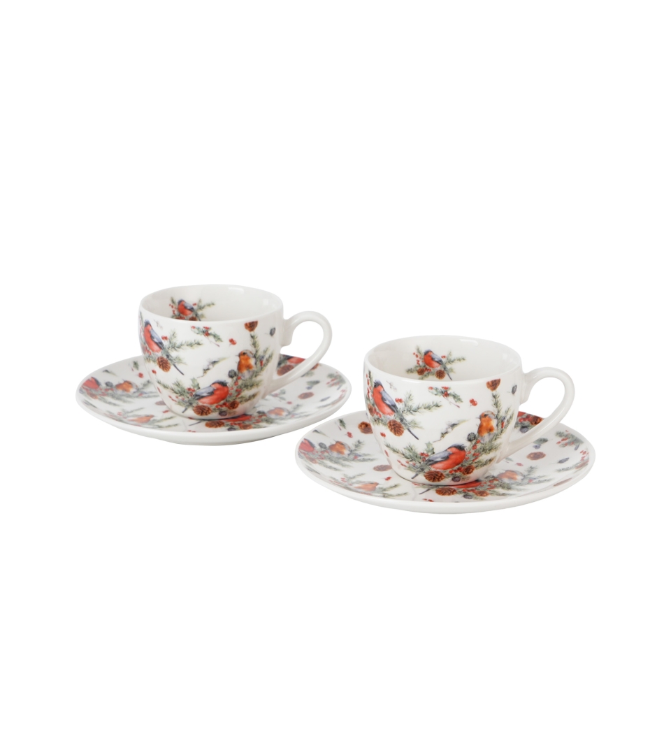 2 filiżanki espresso ze spodkami CHRISTMAS BIRDS 1