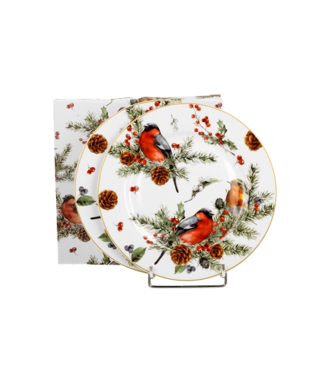 Komplet 2 talerze deserowe CHRISTMAS BIRDS