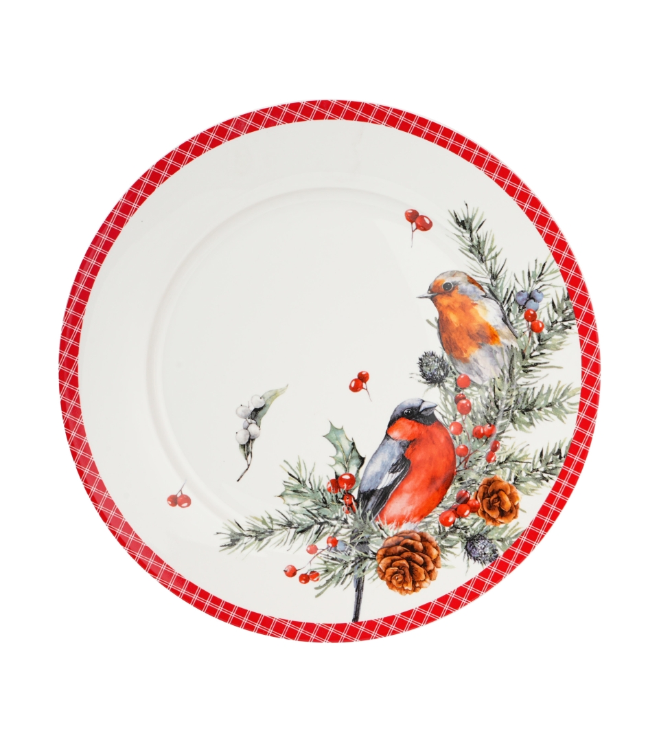 Talerz duży CHRISTMAS BIRDS 1