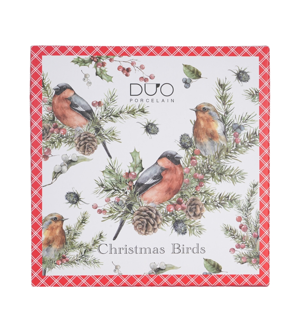 Talerz duży CHRISTMAS BIRDS 1