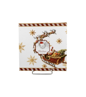 Komplet 2 talerze deserowe SANTA ON SLEIGH