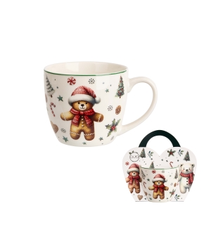 Kubek 460 ml "w koszyczku" CHRISTMAS CUTIES