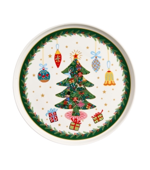Komplet 2 talerzyki deserowe z wysokim brzegiem AROUND CHRISTMAS TREE